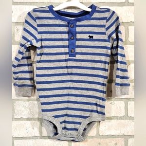 Carters Boys Striped Long Sleeve Onesie Size 24 Months